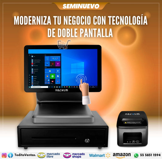 Kit Punto de Venta Touch Doble Pantalla Necxum