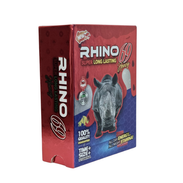 Miel Rhino Super Long 69 Caja con 12 Sobres Roja