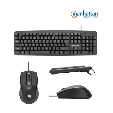 Kit Teclado y Mouse Alambrico Manhattan Usb