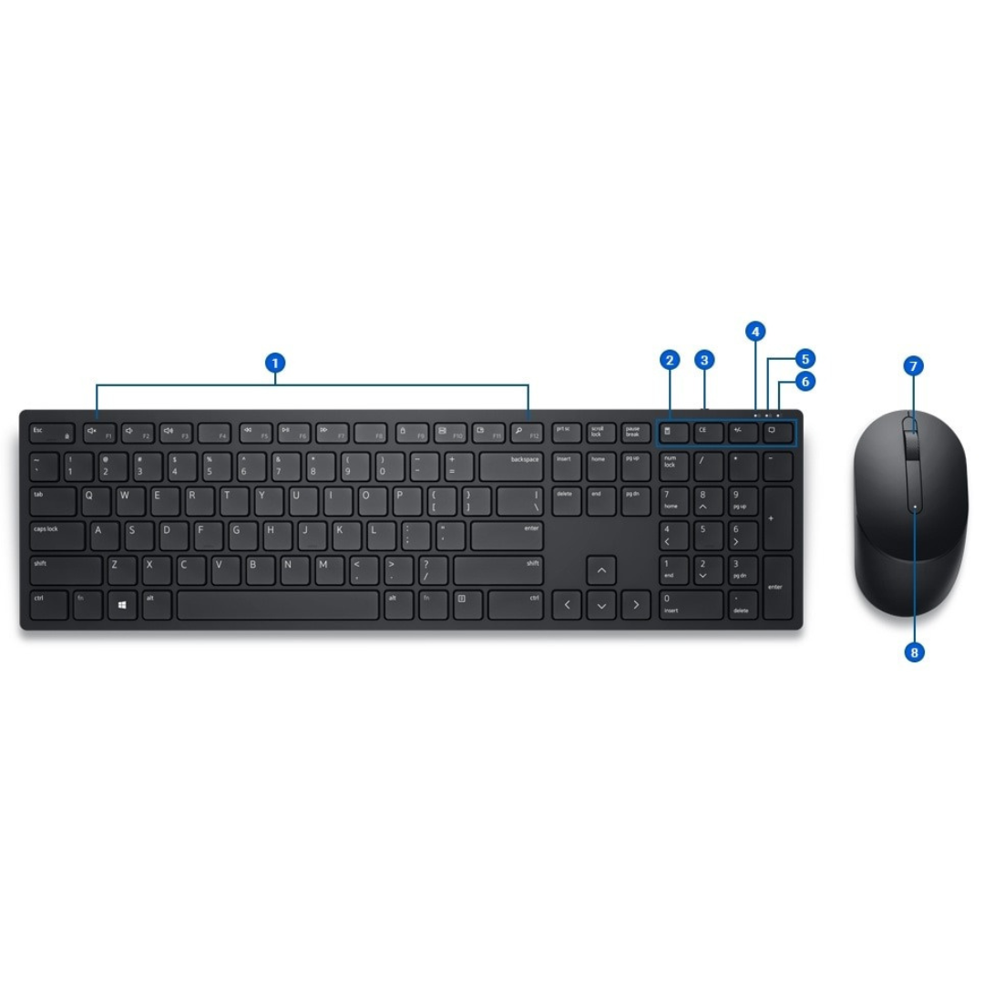 Kit Teclado y Mouse Inalambrico Dell KM522