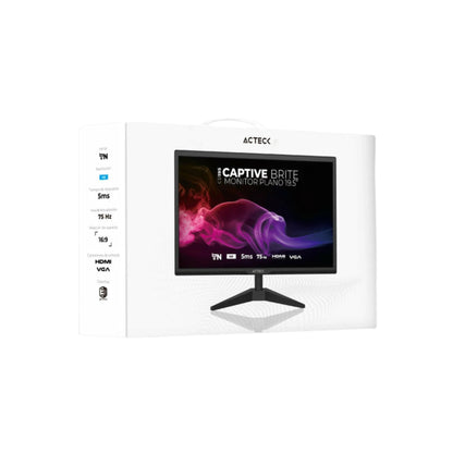 Monitor Acteck LED 19.5" VGA y HDMI Negro Nuevo