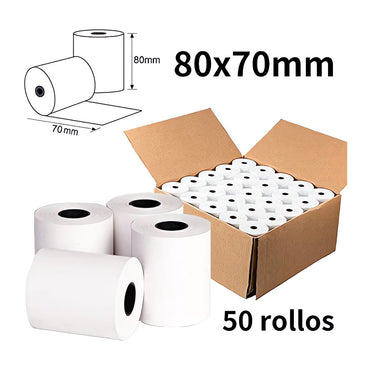 Caja de Papel Termico 80mm con 50 Pz
